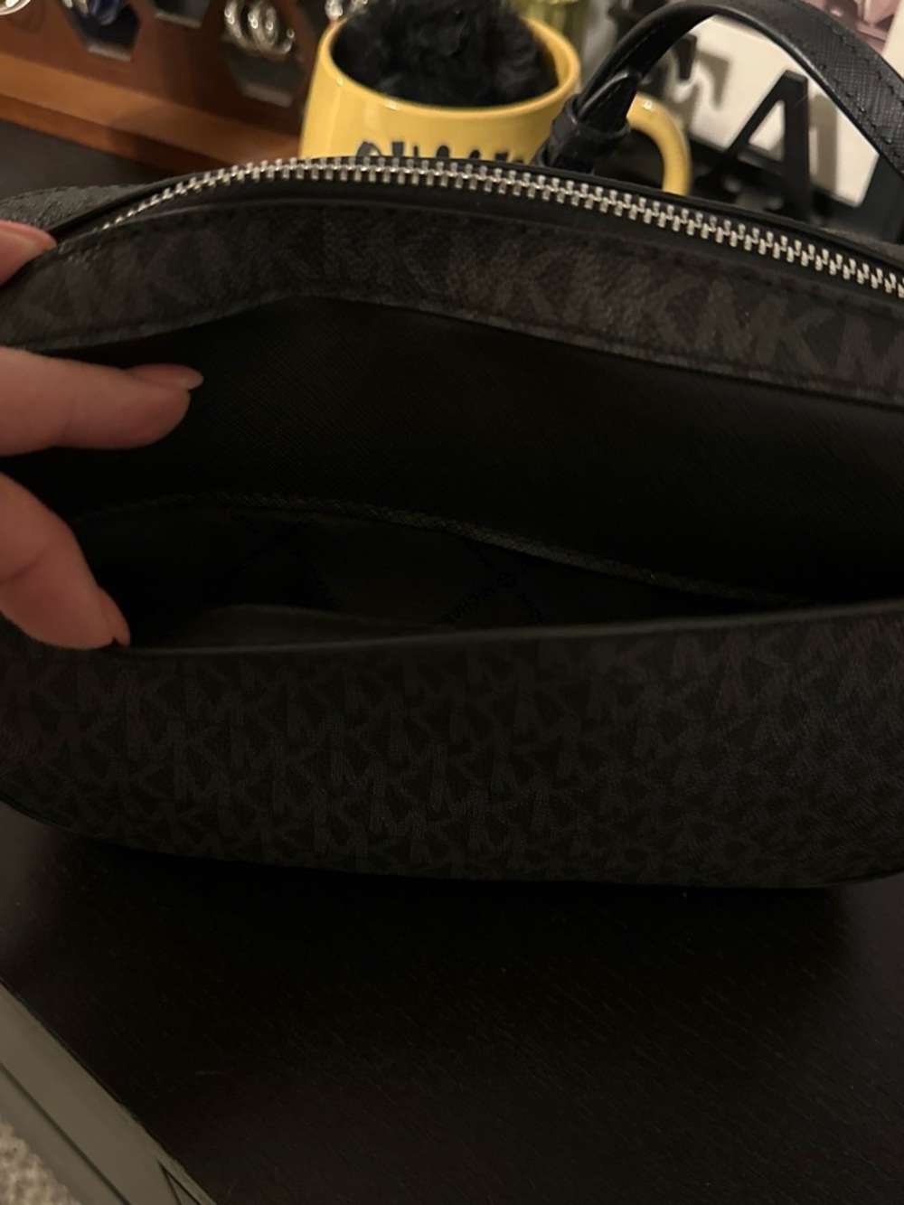 Michael Kors Black Men's Belt Bag with Silver Chain Accent - Picture 3 of 4